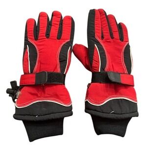 ABG Accessories Womens Red Black Thinsulate Snow Ski Gloves Mittens Size L